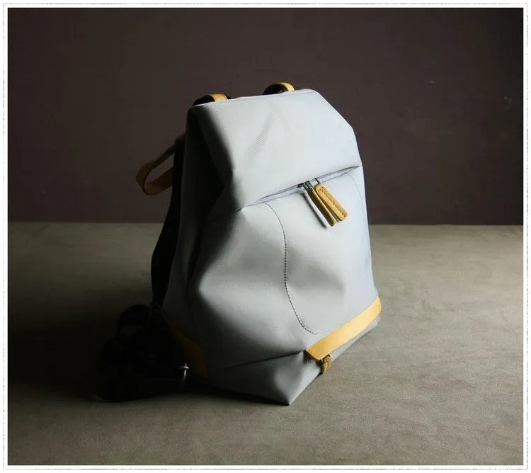 Womens Nylon Backpack Gray Best Satchel Backpack Bag Nylon School Rucksack for Ladies