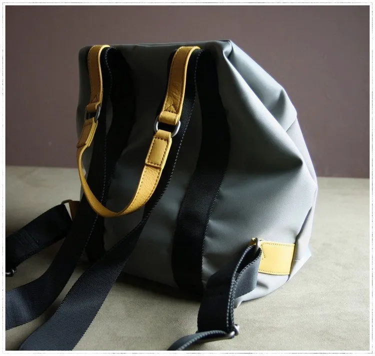 Womens Nylon Backpack Gray Best Satchel Backpack Bag Nylon School Rucksack for Ladies