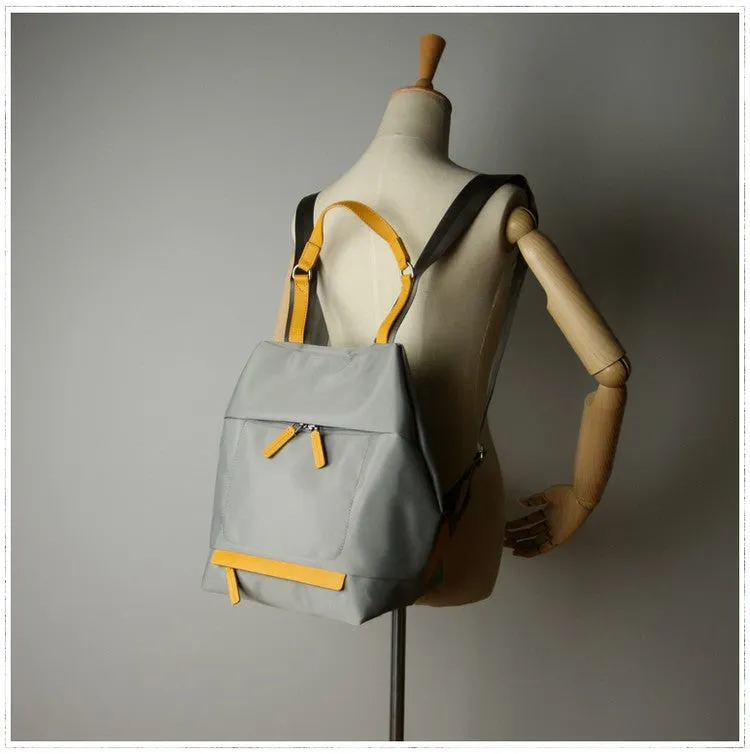 Womens Nylon Backpack Gray Best Satchel Backpack Bag Nylon School Rucksack for Ladies