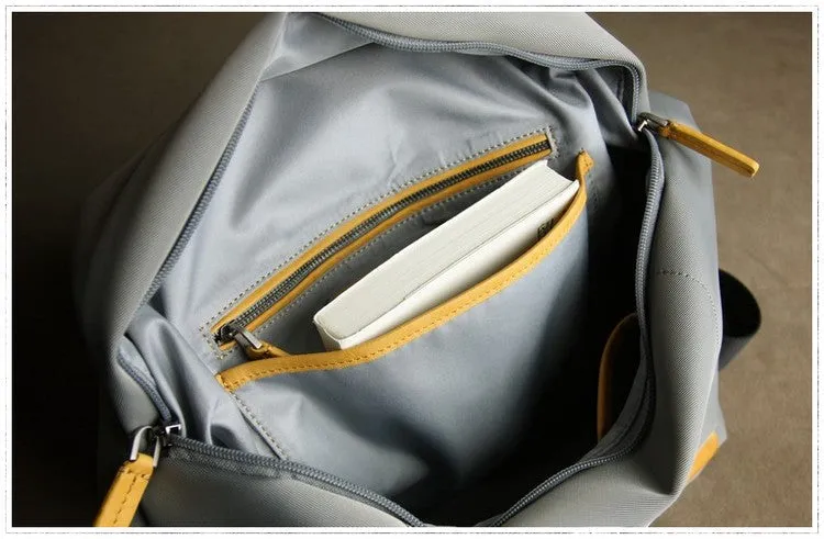 Womens Nylon Backpack Gray Best Satchel Backpack Bag Nylon School Rucksack for Ladies