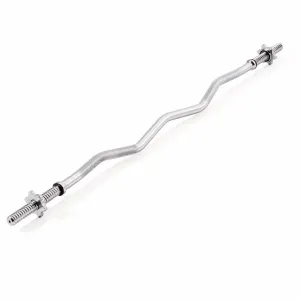 York Fitness 1" Spinlock EZ Curl Bar