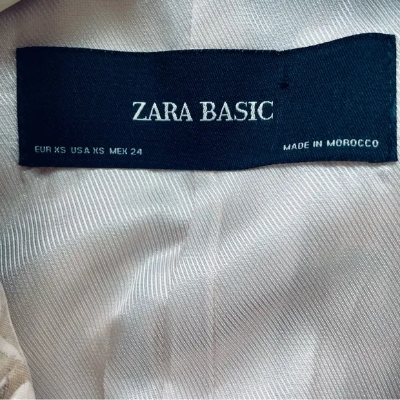 Zara Basic Metallic Gold And Pink Jacquard Blazer Jacket Size XS EUC